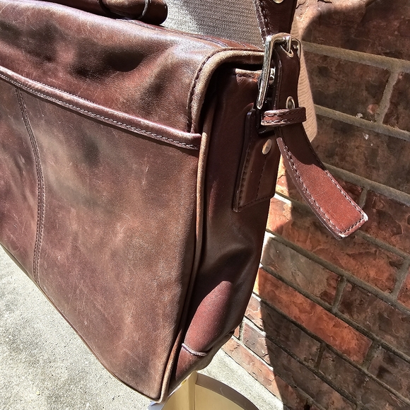 Coach Logan Rich Choco Brown Leather Large Briefcase Portfolio Laptop Bag 5238 - Picture 8 of 16